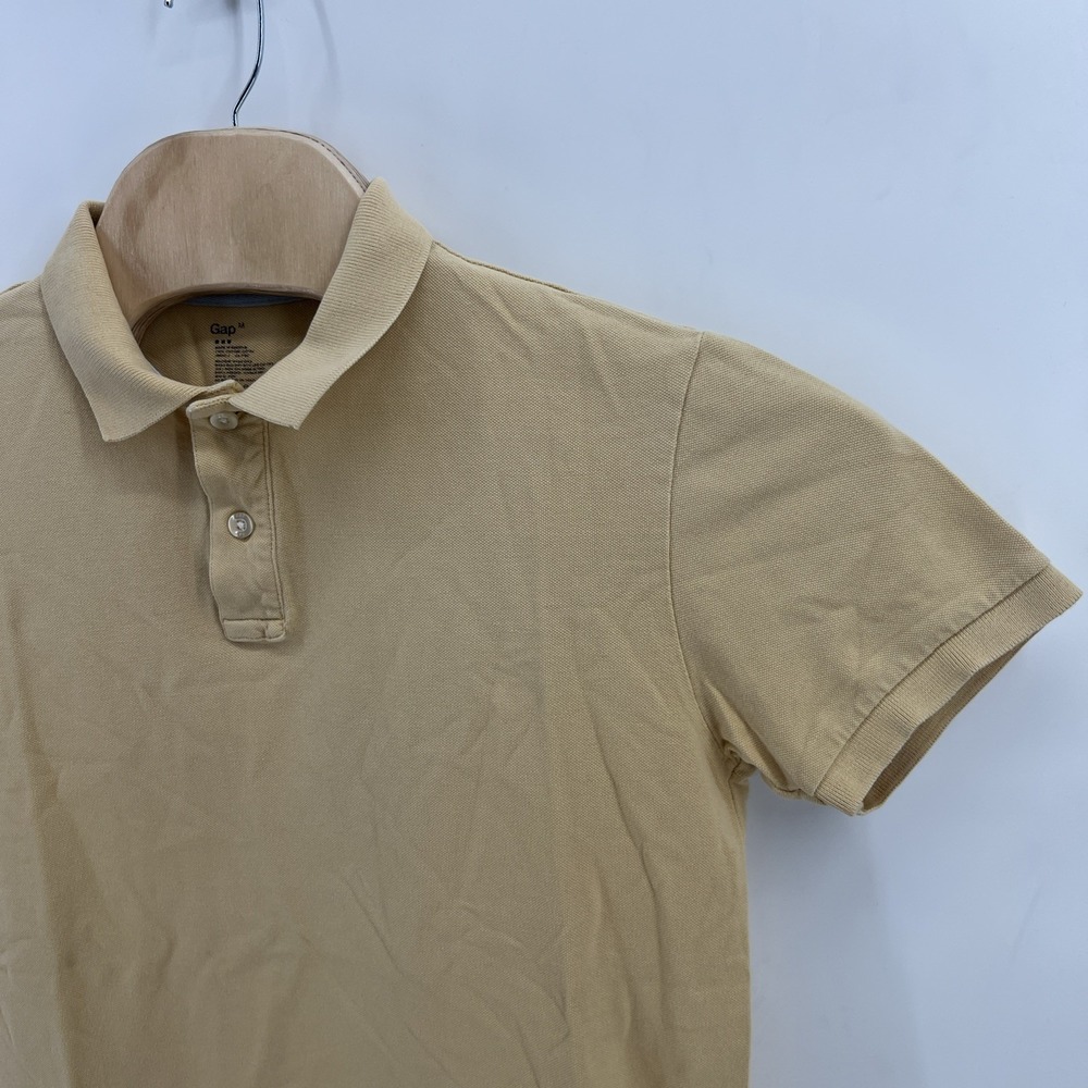 Gap Shirt Mens Size Medium Yellow Short Sleeve Polo 100%Cotton - Picture 2 of 7